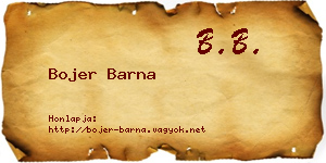 Bojer Barna névjegykártya